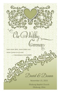 Wedding Program Cover Template 12A - Version 3